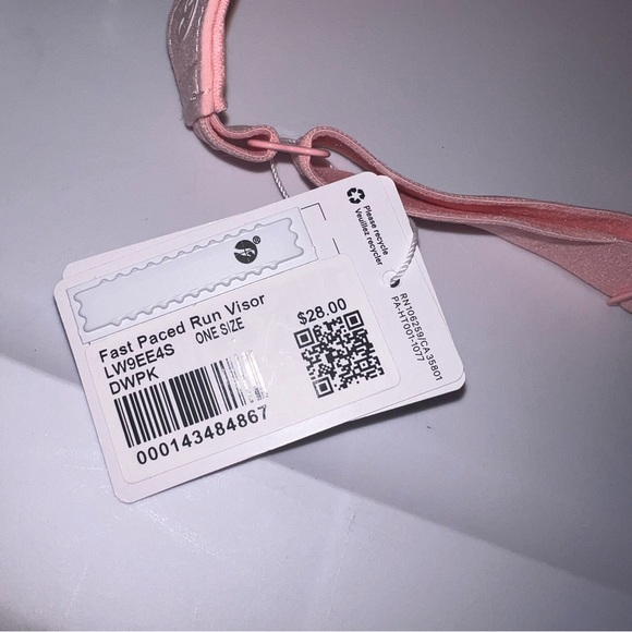 * Lululemon Fast Paced Wide Band Running Visor Dew Pink - Picture 3 of 4